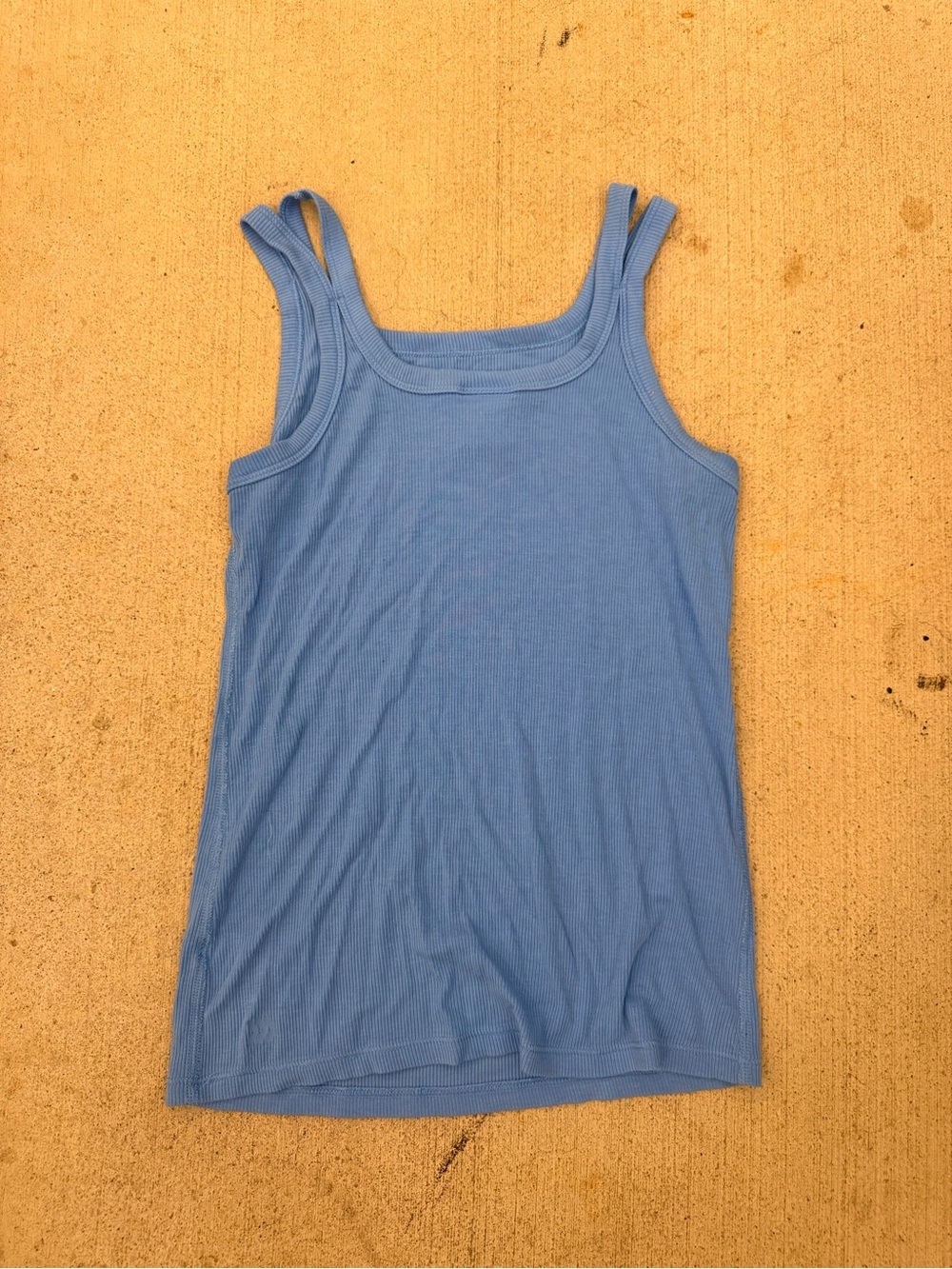 Classic Blue Ribbed Tank Top - Women